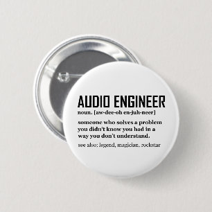 Funny Sound Engineer Audio Engineering Definition Button