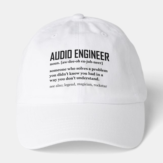 Funny Sound Engineer Audio Engineering Definition Hat (Front)