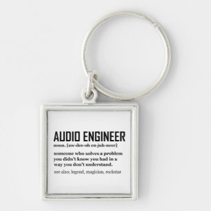 Funny Sound Engineer Audio Engineering Definition Keychain