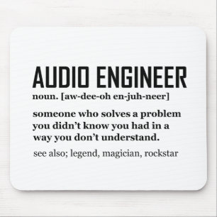 Funny Sound Engineer Audio Engineering Definition Mouse Pad
