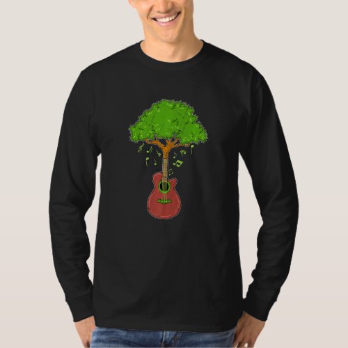 Funny Sound Of Nature Music Guitar Tree Forest Woo T_Shirt