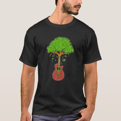 Funny Sound Of Nature Music Guitar Tree Forest Woo T_Shirt