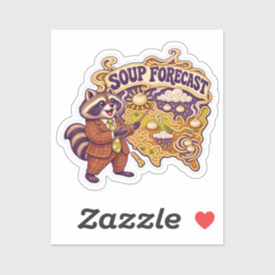 Funny Soup Forecast Raccoon Sticker