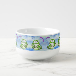 Funny Soup Mug with Frog Paraglider