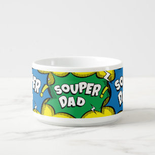Funny “Souper Dad” Foodie Dad Pun ComicBook PopArt Bowl