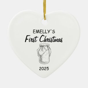 Funny Sourdough Name Christmas, Sourdough  Ceramic Ornament