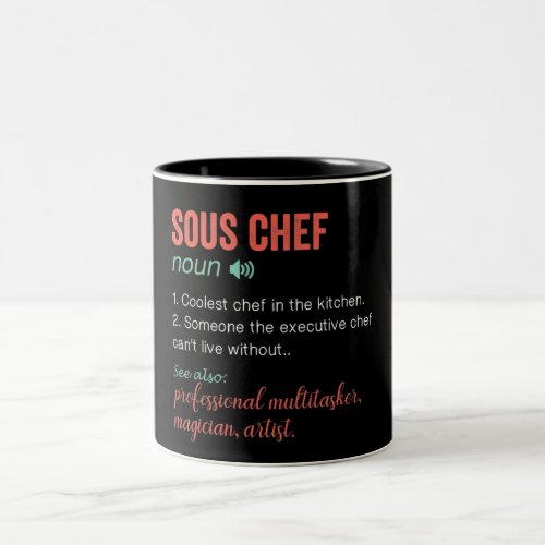 Funny Sous Chef Definition Two_Tone Coffee Mug