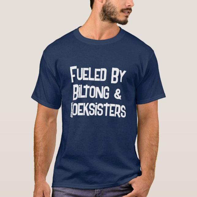 Funny South African Fueled By Biltong Men’s T-Shirt (Front)