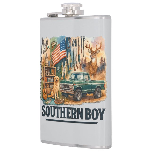 Funny Southern Boy Flask (Left)