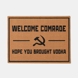 Funny Soviet USSR Cold War Humor Rustic Minimalist Doormat