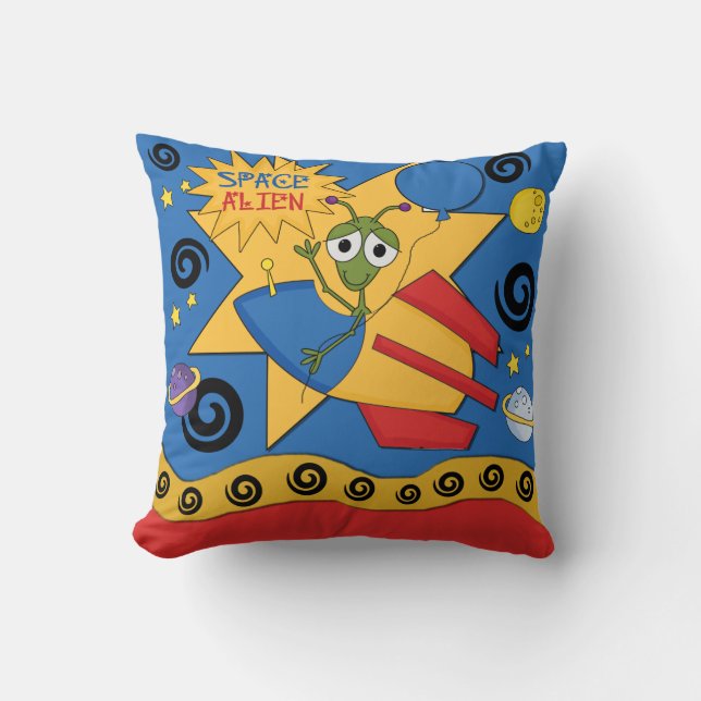 Funny Space Alien Pillow (Front)