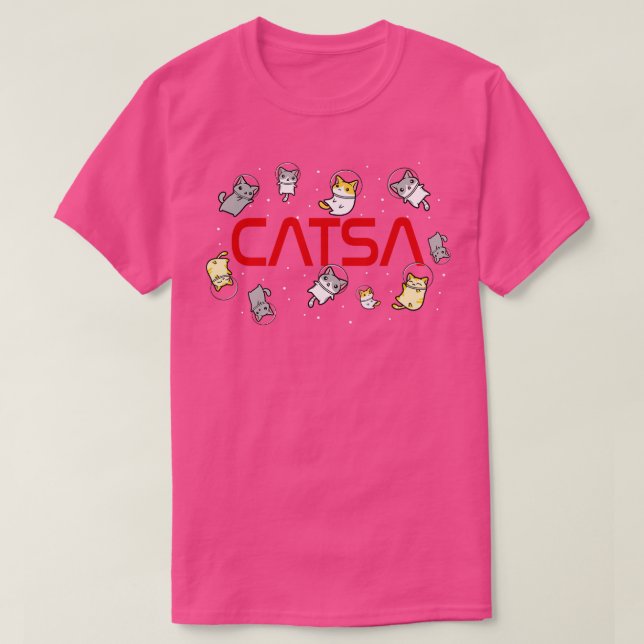 Funny Space Astronaut Cat Gifts Men Women Kids Cat T-Shirt (Design Front)