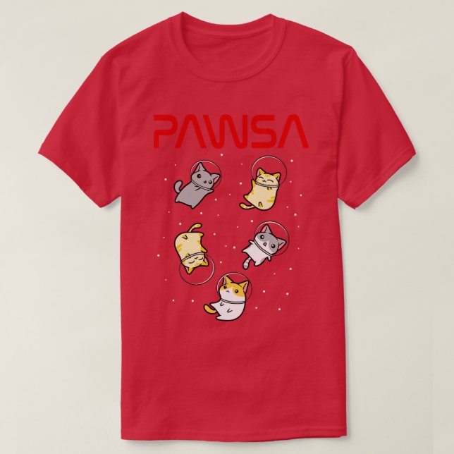 Funny Space Astronaut Cat Gifts Men Women Kids Cat T-Shirt (Design Front)