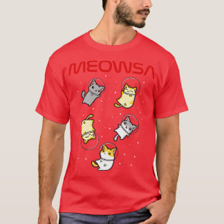 Funny Space Astronaut Cat Gifts Men Women Kids Cat T-Shirt