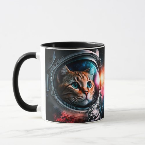Funny Space Cat Astronaut Kitty Galaxy Universe Mug