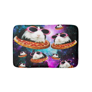 Funny space guinea pig bathroom mat