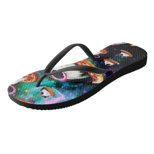 Funny space guinea pig flip flops