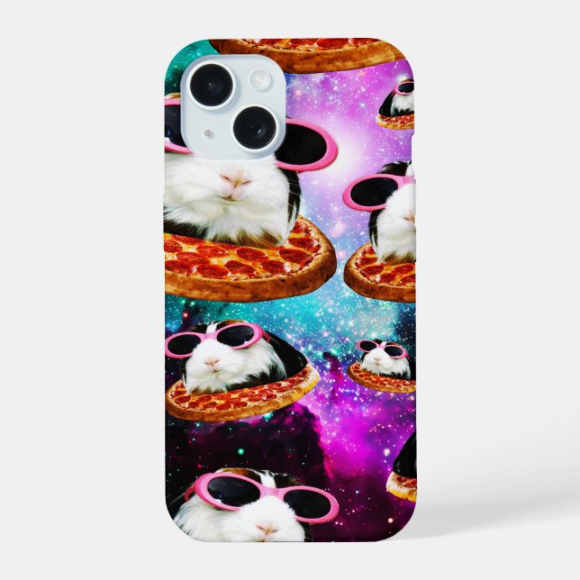 Funny space guinea pig iPhone 15 case (Back)