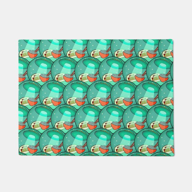 Funny Space Noodles    Doormat (Front)