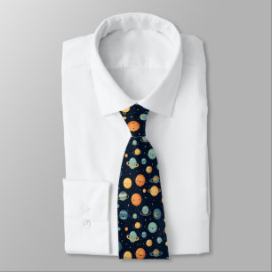 Funny Space Pattern Neck Tie