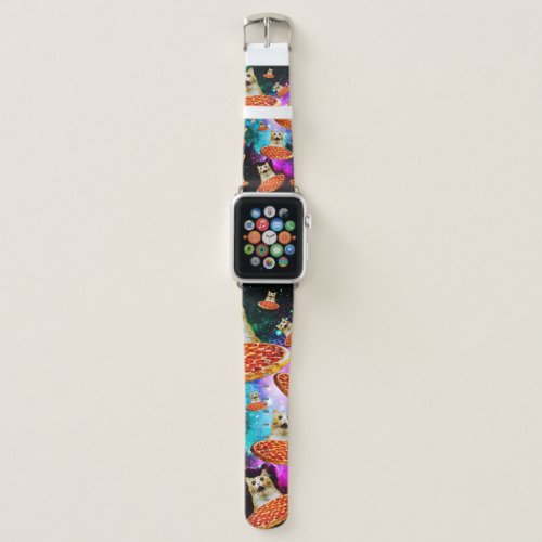 Funny space pizza cat apple watch band