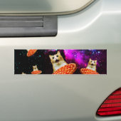 Funny space pizza cat bumper sticker (On Car)