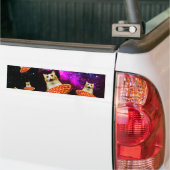 Funny space pizza cat bumper sticker (On Truck)