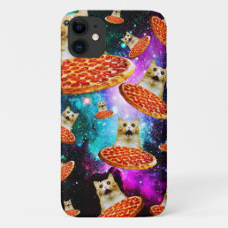 Funny space pizza cat iPhone 11 case
