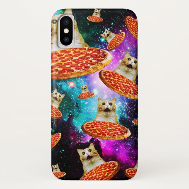 Funny space pizza cat Case-Mate iPhone case (Back)