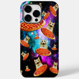 Funny space pizza cat iPhone 14 pro max case