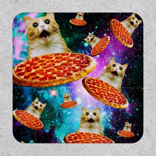 Funny space pizza cat  patch