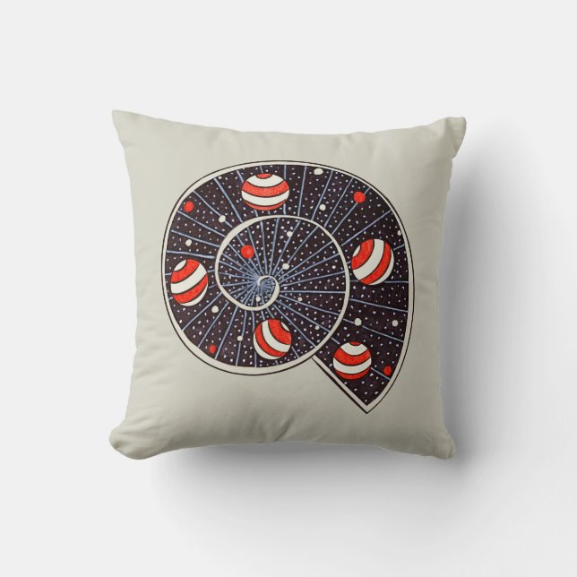 Funny Space Spiral Galaxy Kids Throw Pillow (Front)