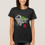 Funny Space Travel Planets Skateboarding Kids Astr T-Shirt