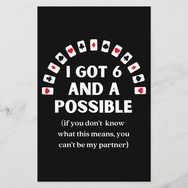 Funny Spades I Got Six And A Possible Playing Card Flyer (Front)