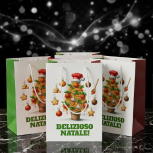 Funny Spaghetti Christmas Tree Delizioso Natale! Medium Gift Bag