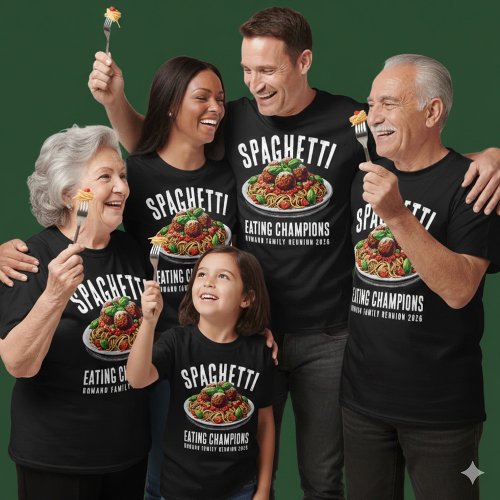 Funny Spaghetti Eating Champion Family Reunion