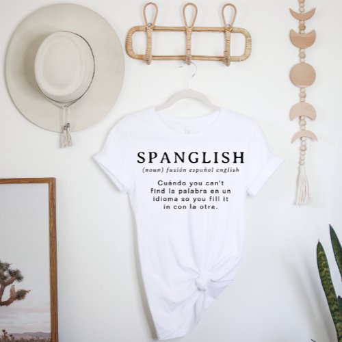 Funny Spanglish Definition  Spanish English T_Shirt