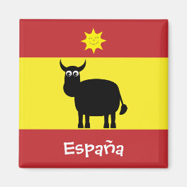 Funny Spanish Bull & Sun España Flag Magnet