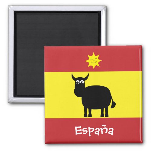 Funny Spanish Bull  Sun Espaa Flag Magnet