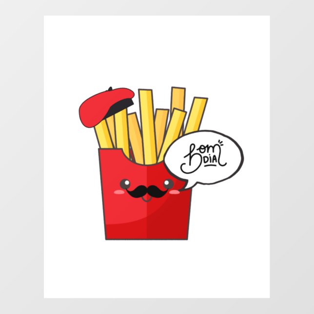 Funny Spanish Fries "Buenos Dias"  Floor Decals (Front)