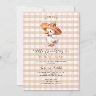 Funny Spanish Goose Gingham Baby Shower Invitation