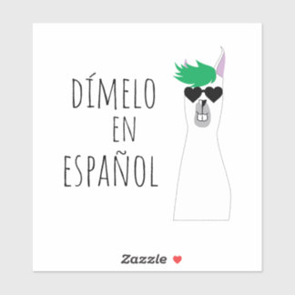Funny Spanish Teacher Gift Dímelo en Español Llama Sticker