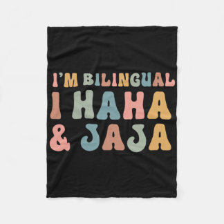 Funny Spanish Teacher Groovy I'm Bilingual I Haha Fleece Blanket