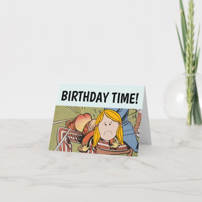 FUNNY SPANKING BIRTHDAY CARD FOR WIFE GIRLFRIEND (Front)