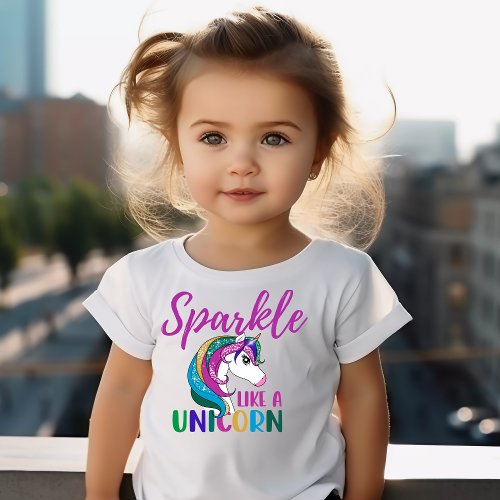 Funny Sparkle Like A Unicorn Girls Toddler T_shirt