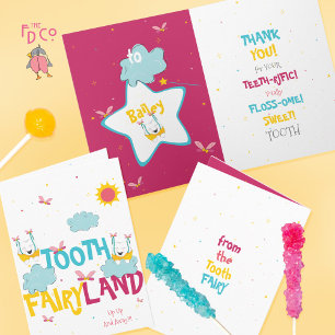 Funny Sparkly Magical Tooth Fairy Thank You Card