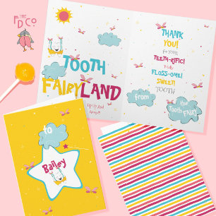 Funny Sparkly Magical Tooth Fairy Thank You Card