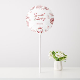 Funny special delivery pizza baby shower balloon