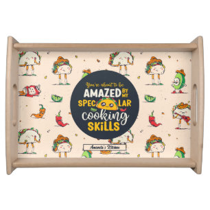 Funny Spectacular Taco Pun Cinco De Mayo Pattern Serving Tray