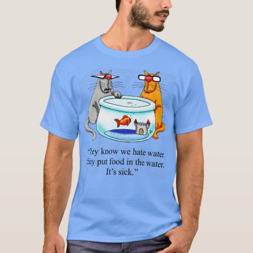 Funny Spectickles Cat and Fish Humor T_Shirt